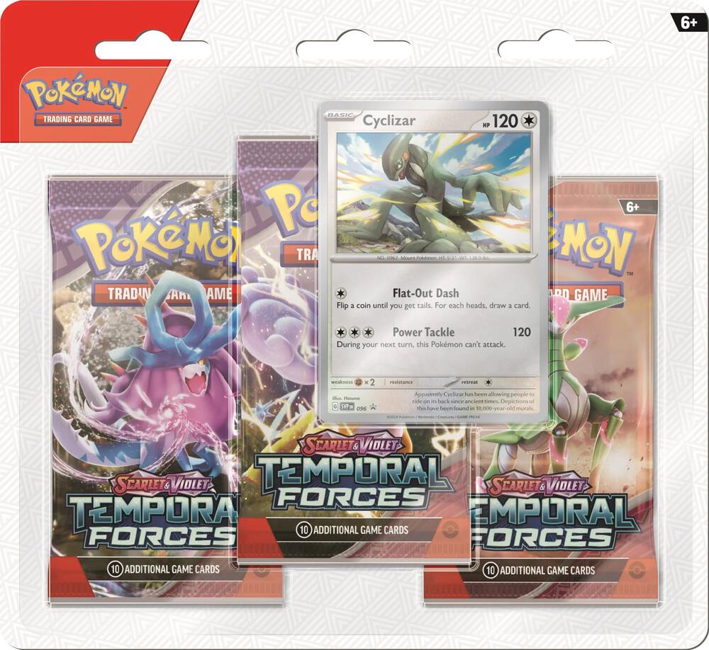 Pokemon: Trading Card Game - Scarlet & Violet - Temporal Forces 3 Booster Pack Blister (2 Variants)