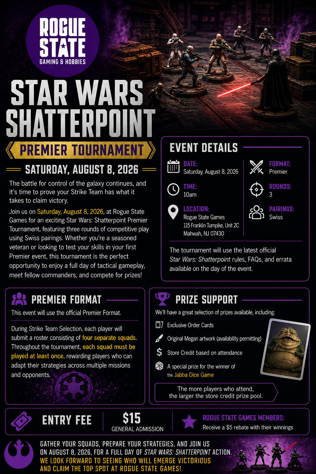 Star Wars: Shatterpoint Premier Tournament (event ticket for 8/8/26)