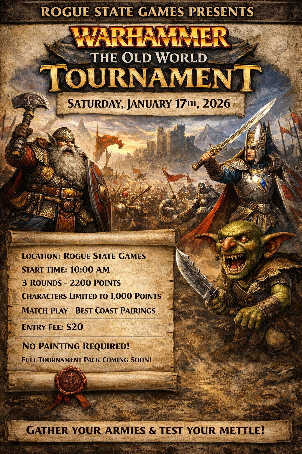 Warhammer: The Old World Tournament (Event Ticket for 1/17/26)