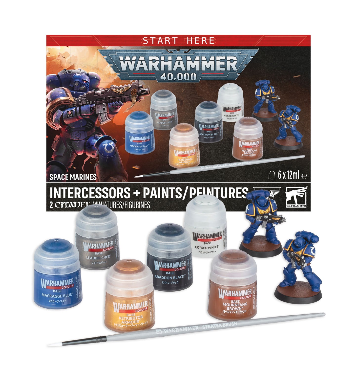 Warhammer: 40,000 - Space Marines - Intercessors + Paints (Pre-Order) (Releases: 7/25/26)