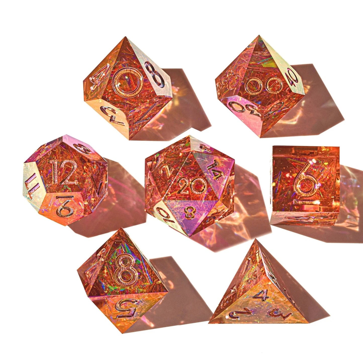 Sakura Kiss 7-Piece Iridescent Dice Set