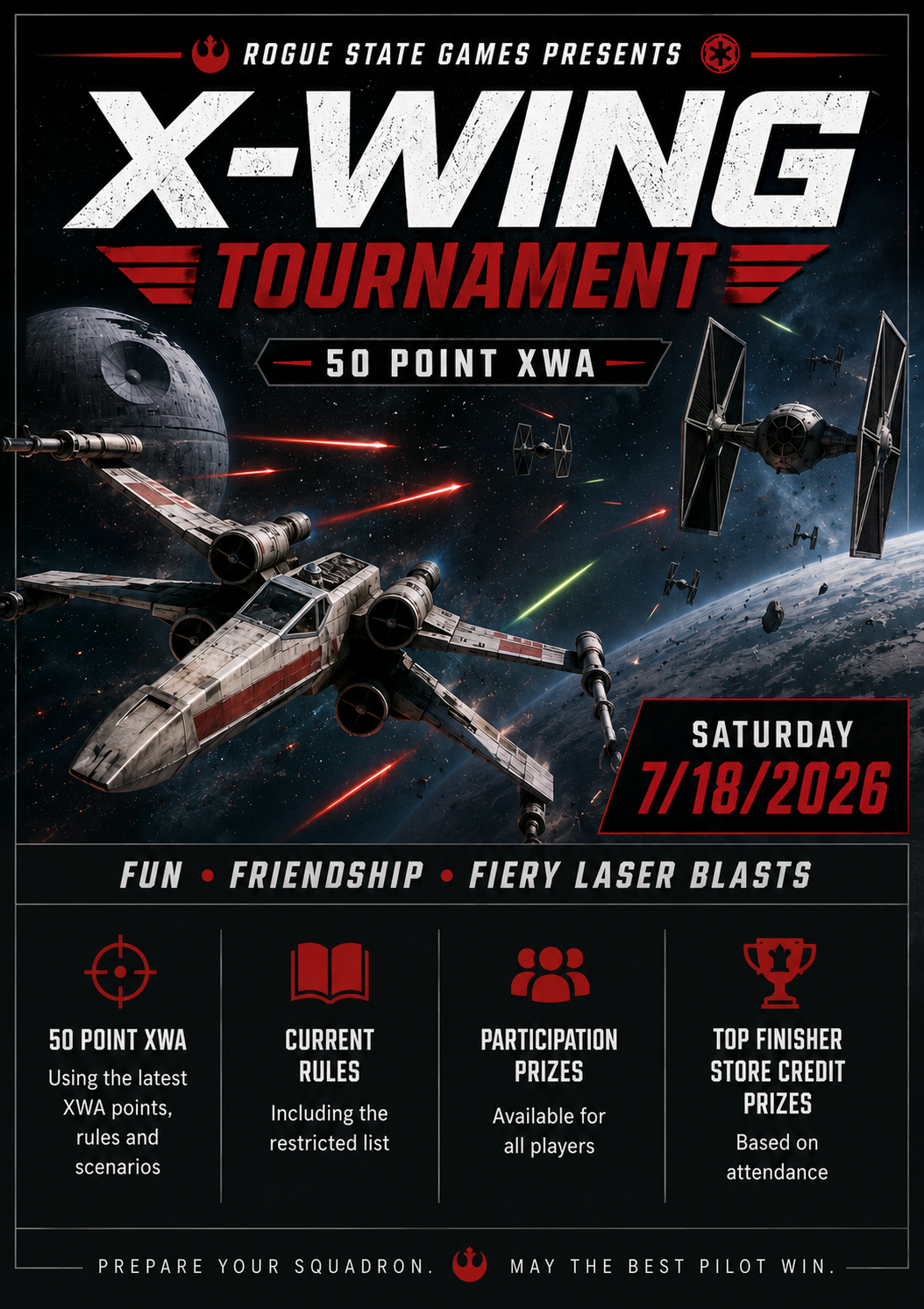 X-Wing Tournament at Rogue State Games (Event ticket for 7/18/26)