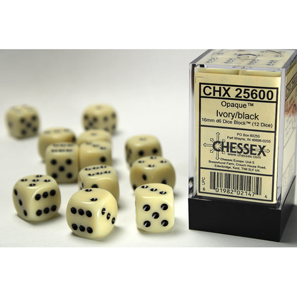 Chessex: 16mm D6 Dice Block (12 Dice)