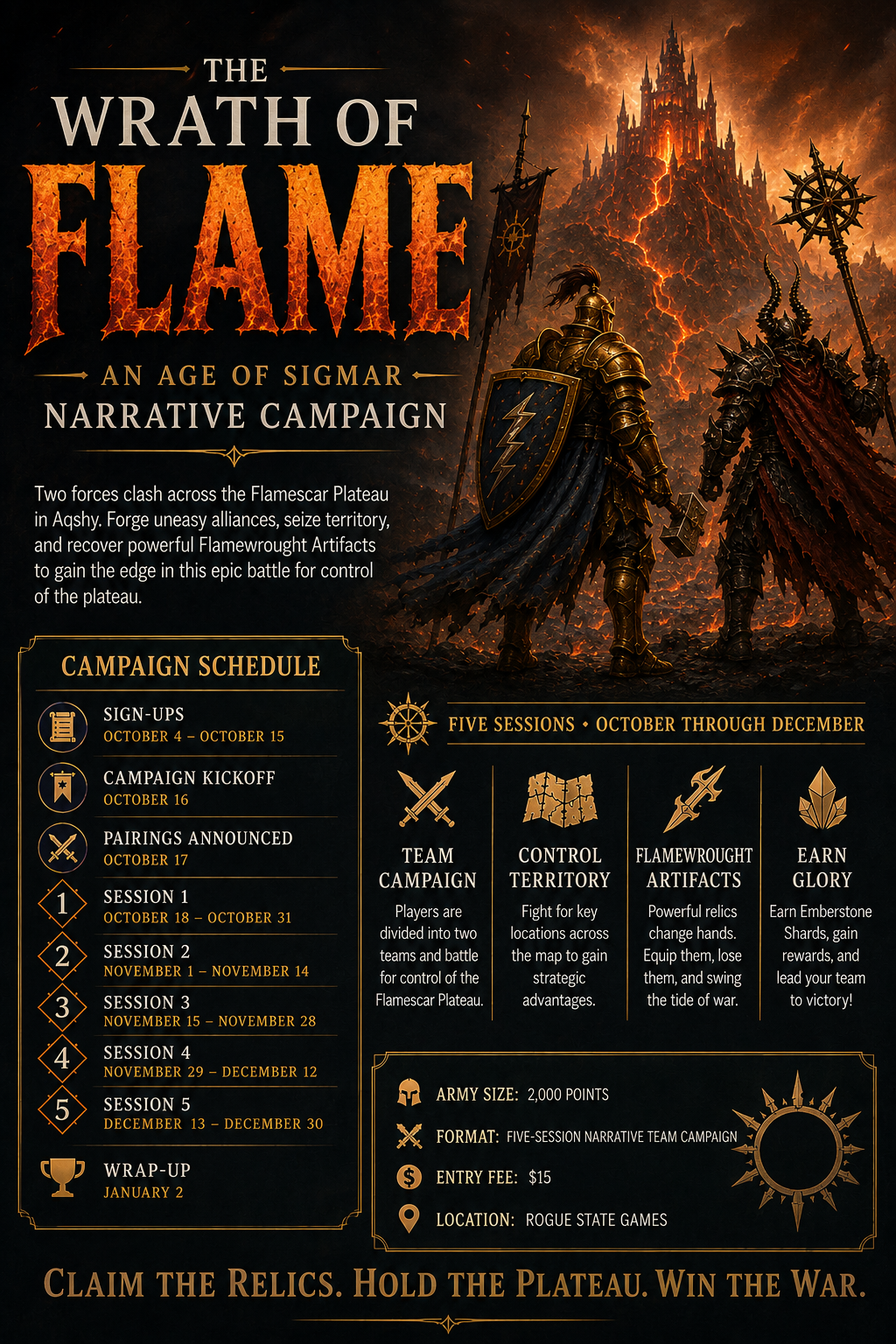 The Wrath of Flame An Age of Sigmar Narrative Campaign (League Ticket For 10/4/26-1/2/26)
