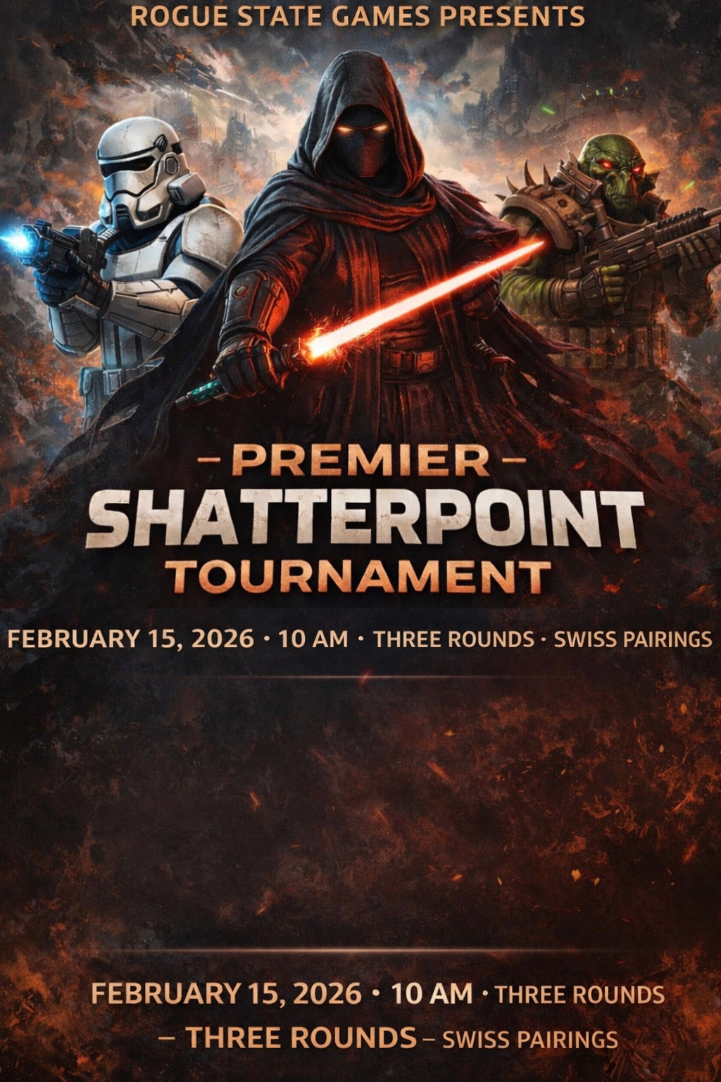 Rogue State Games Winter Premier Star Wars: Shatterpoint Tournament! (Event ticket for 2/15/26)