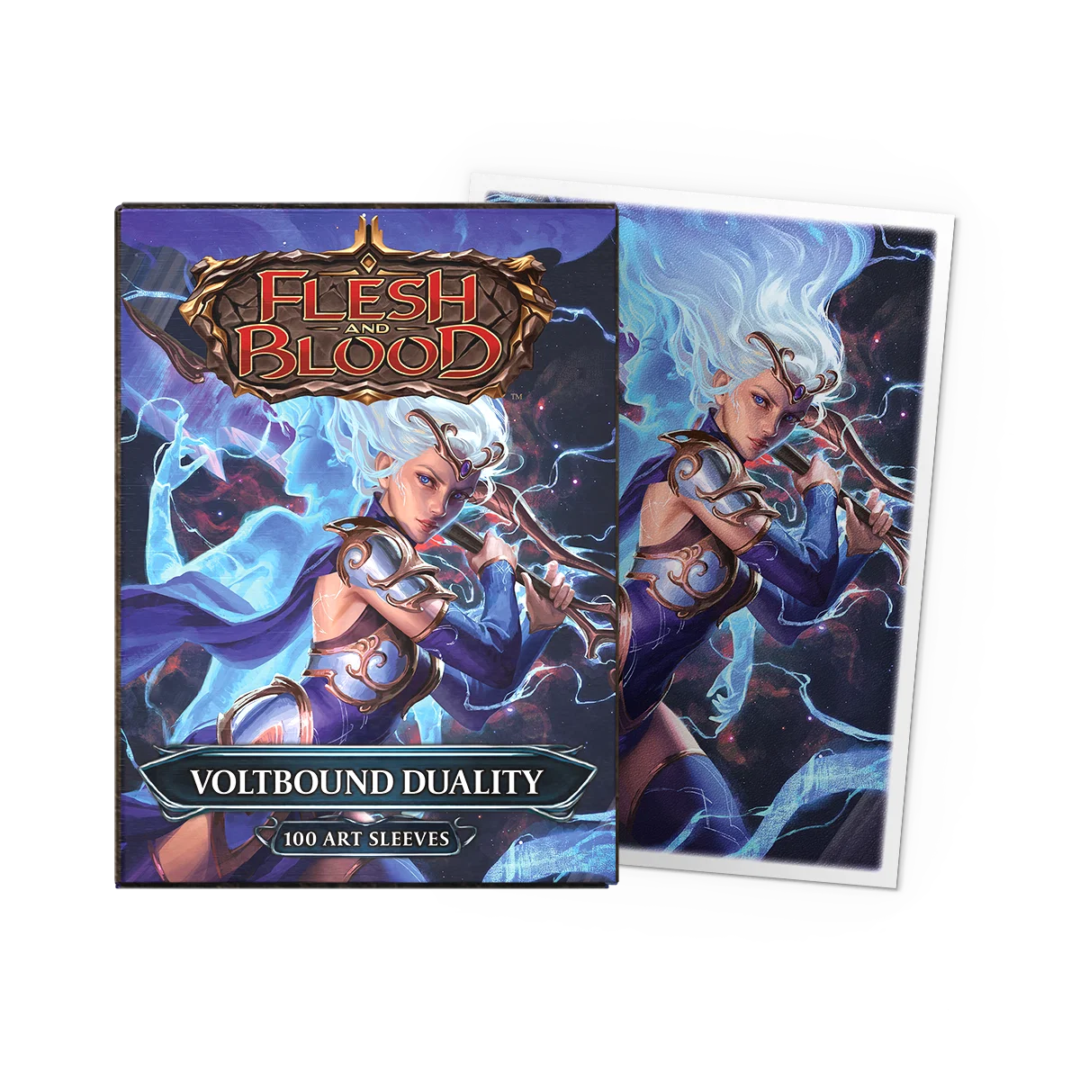 Dragon Shield Sleeves: Standard DUAL Matte- Flesh and Blood- 'Voltbound Duality' (100 ct.)