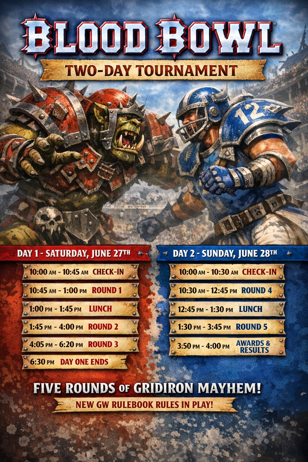 Rogue State Games Summer Blood Bowl Two-Day Tournament
