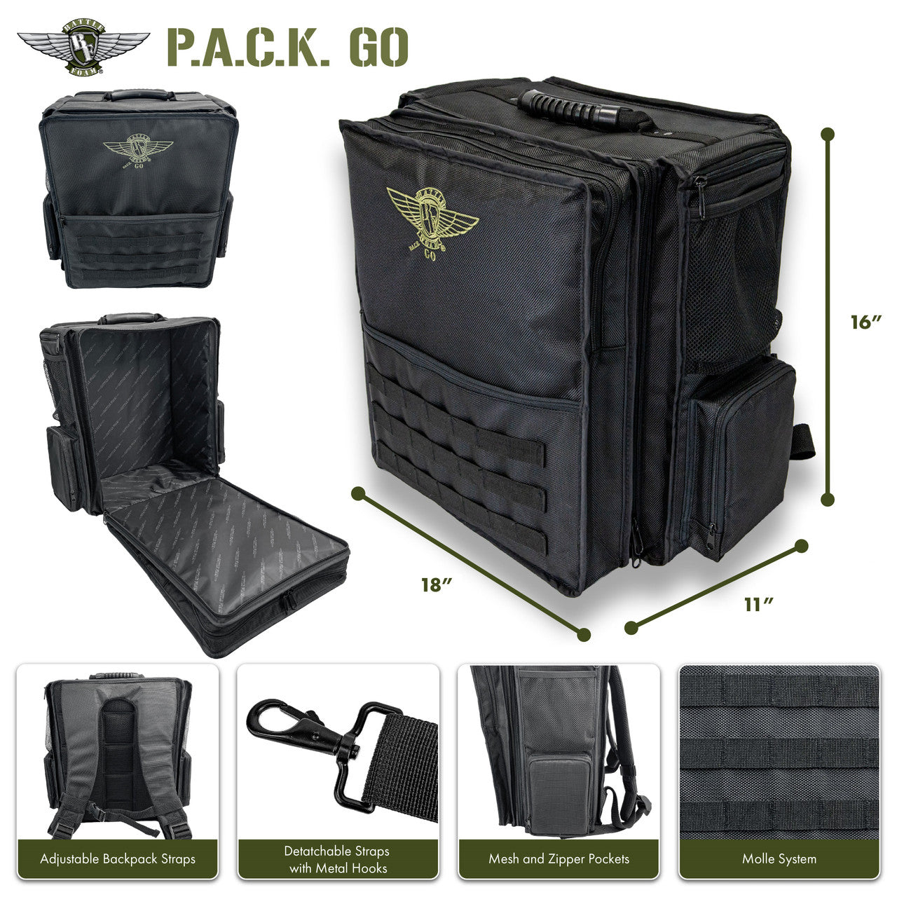 P.A.C.K. Go 2.0 with Horizontal Pluck Foam Load Out (Black)