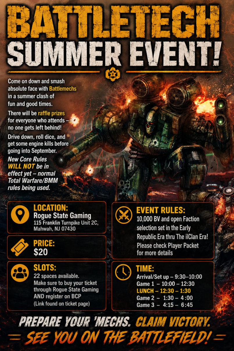 Battletech Summer Offensive (Event ticket for 8/22/26)