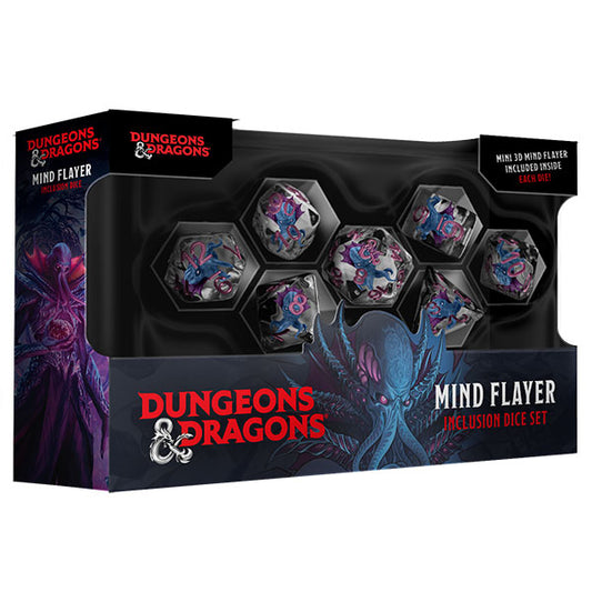 7-Die Set Resin D&D Inclusion: Mind Flayer Dice Set