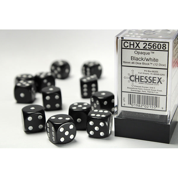 Chessex: 16mm D6 Dice Block (12 Dice)
