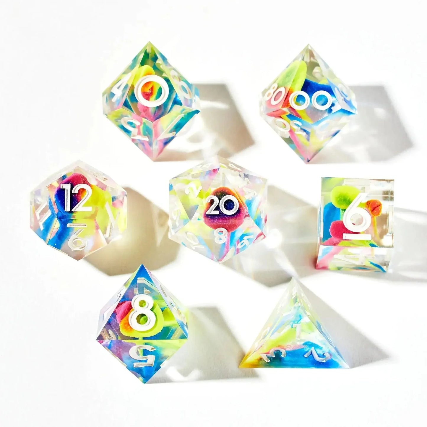 Color Spray 7-Piece Polyhedral Dice Set