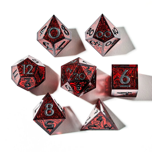 Exsanguinated 7-Piece Iconic Vampire-Themed Dice Set