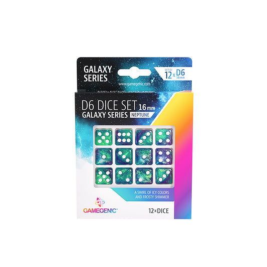 Gamegenic: Galaxy Series - Neptune - D6 Dice Set 16 mm (12 pcs)