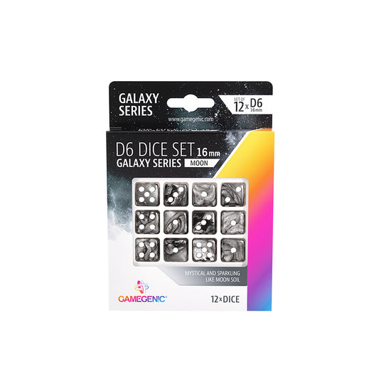 Gamegenic: Galaxy Series - Moon - D6 Dice Set 16 mm (12 pcs)