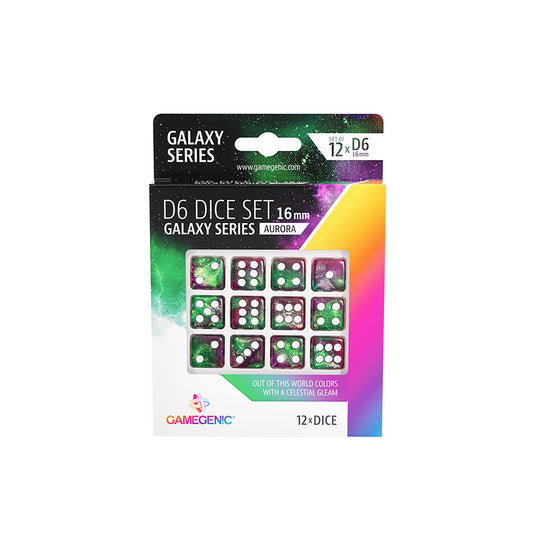 Gamegenic: Galaxy Series - Aurora - D6 Dice Set 16 mm (12 pcs)