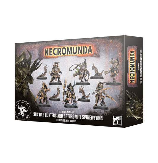 Necromunda: Ash Wastes Nomads Sha'dar Hunters and Arthromite Spinewyrms