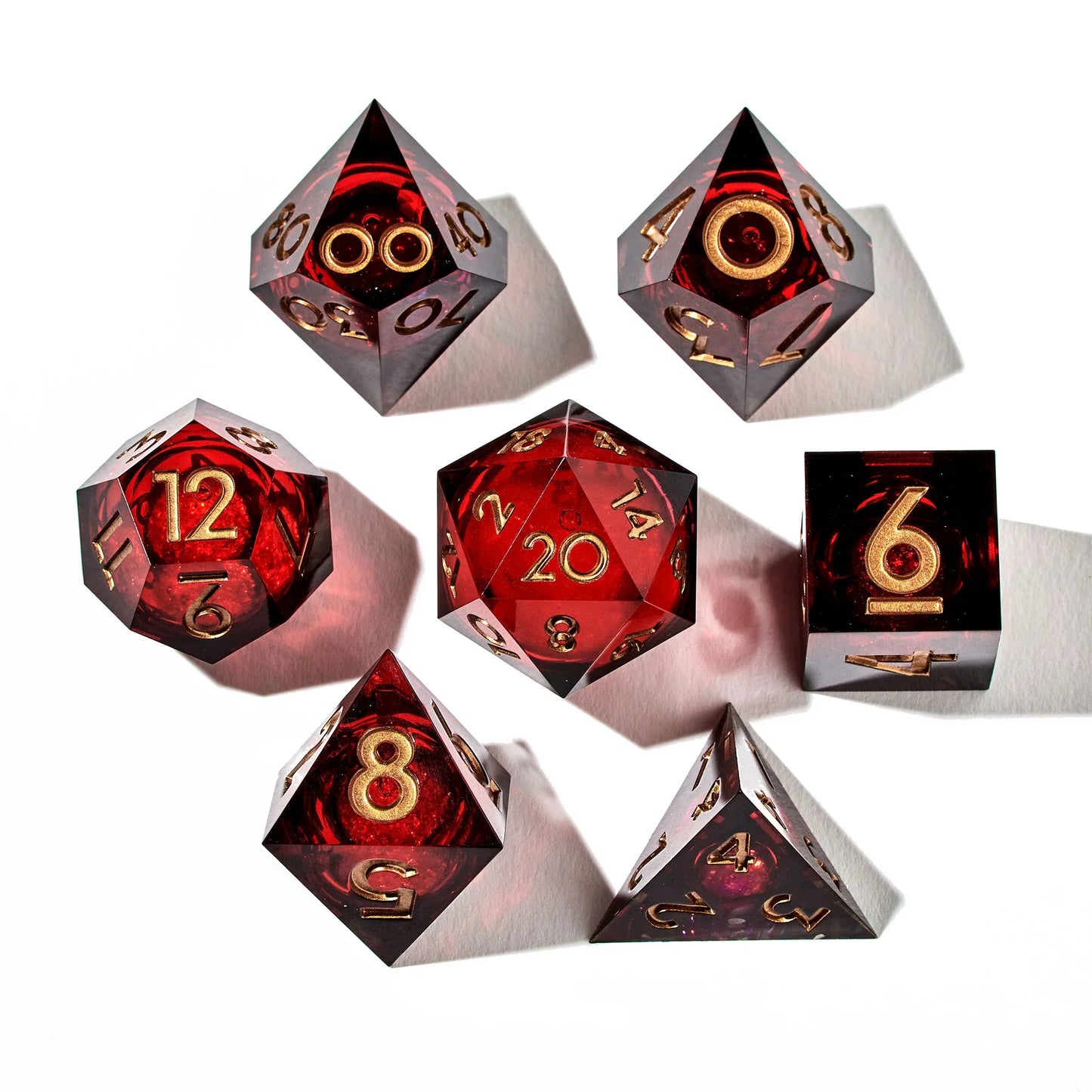 Messmer's Flame 7-Piece Liquid Core Dice Set