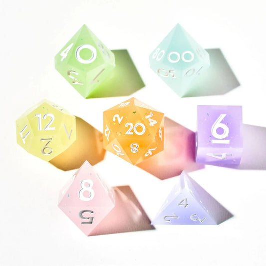 Rainbow Drops 7-Piece Multi-Colored Dice Set