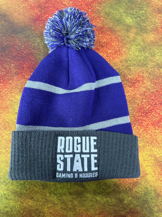 Rogue State Games - Swag - Reflective Knit Beanie (Purple & Grey)