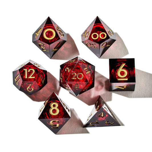 Vampiric Kiss 7-Piece Liquid Core Dice Set